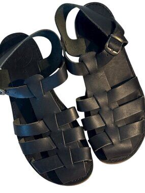Duckfeet Ringkobing Leather Fisherman Sandals Unisex EU 42 Black Mens 9 Women 11